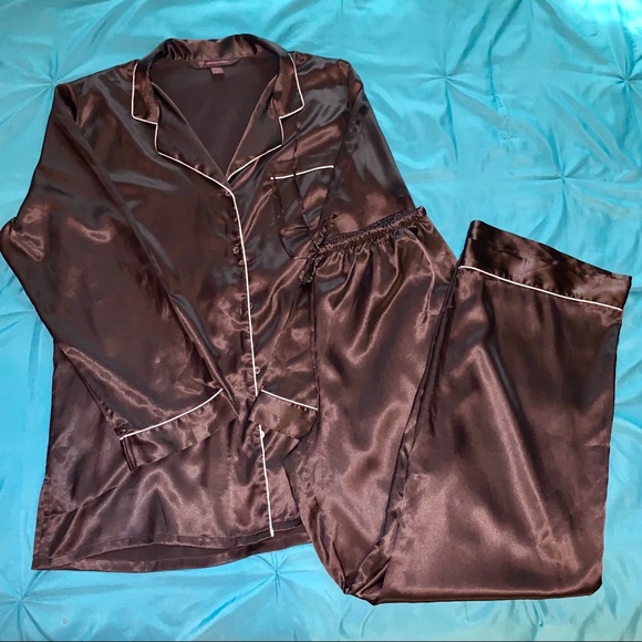 Victoria's Secret Other - Victoria’s Secret Black Satin Pajama Set Sz Medium